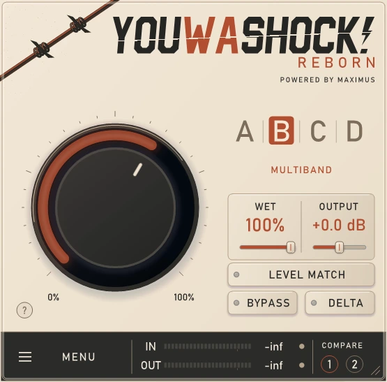 YOUWASHOCK! Reborn interface in the Cream / Rust theme