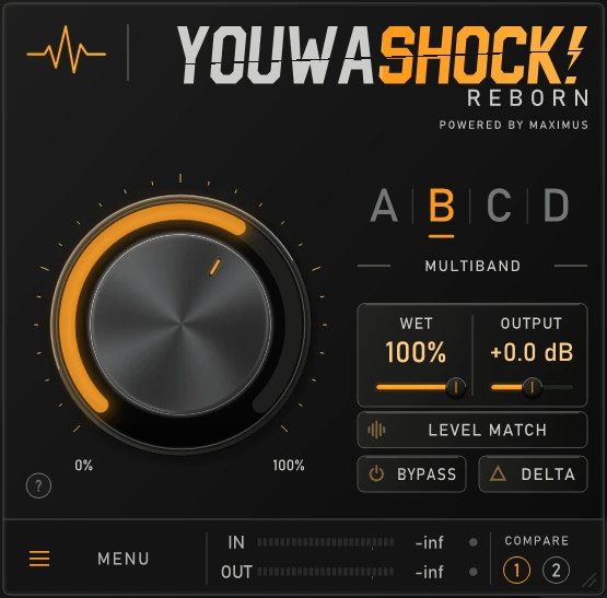 YOUWASHOCK! Reborn interface in the Graphite / Amber theme